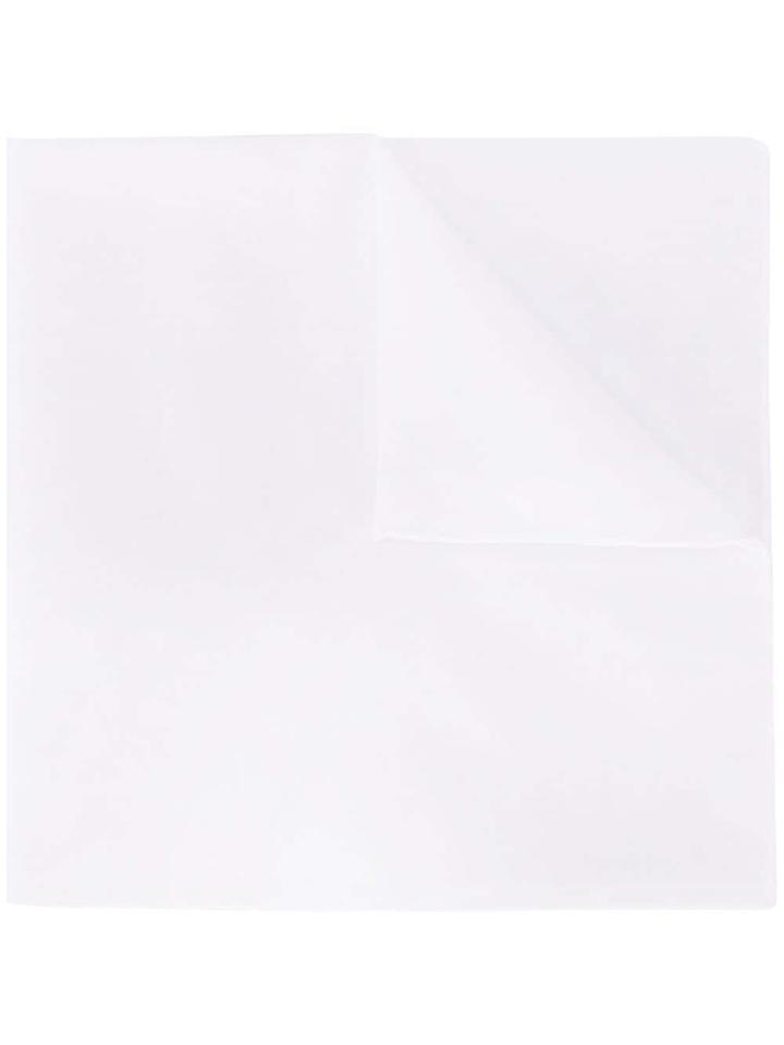 Canali Cotton Pocket Square - White