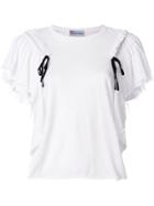 Red Valentino Lace-up Detail T-shirt - White