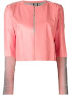 Aviù Jersey Back Jacket, Women's, Size: Large, Pink/purple, Leather/rayon/polyester/spandex/elastane