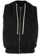 Rick Owens Drkshdw Sleeveless Zipped Hoodie, Women's, Size: Medium, Black, Cotton