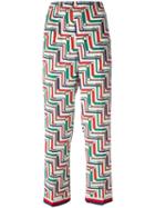 Gucci Bridal Strap Printed Pajama Trousers, Women's, Size: 44, Nude/neutrals, Silk/viscose/cotton