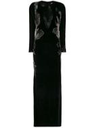 Just Cavalli Bead-embroidered Velvet Gown - Black