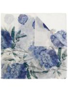 Giorgio Grati Floral Embroidered Scarf - Blue