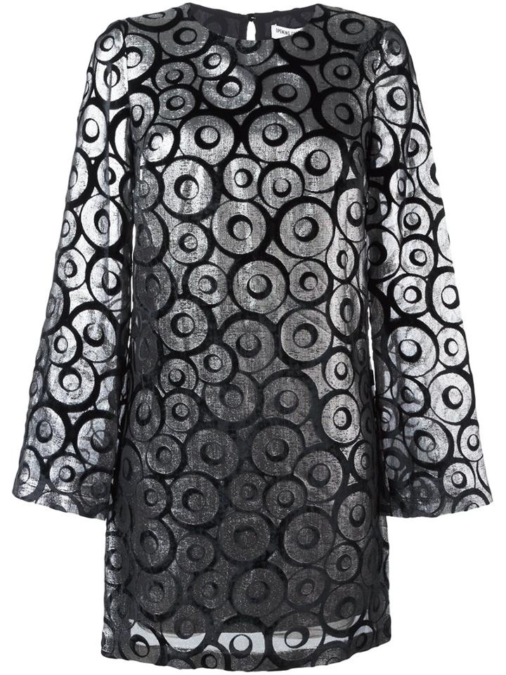 Opening Ceremony Circle Jacquard Dress, Women's, Size: 0, Grey, Silk/lurex/polyester/viscose