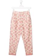Caffe' D'orzo Teen Rose Embroidered Trousers - Neutrals