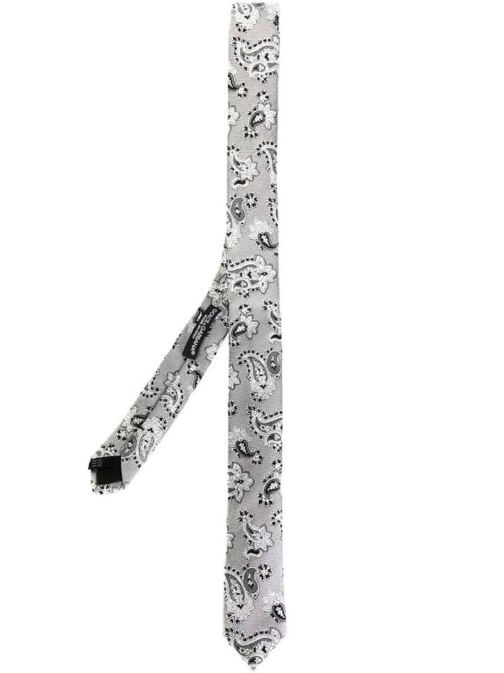 Dolce & Gabbana Paisley Patterned Skinny Tie