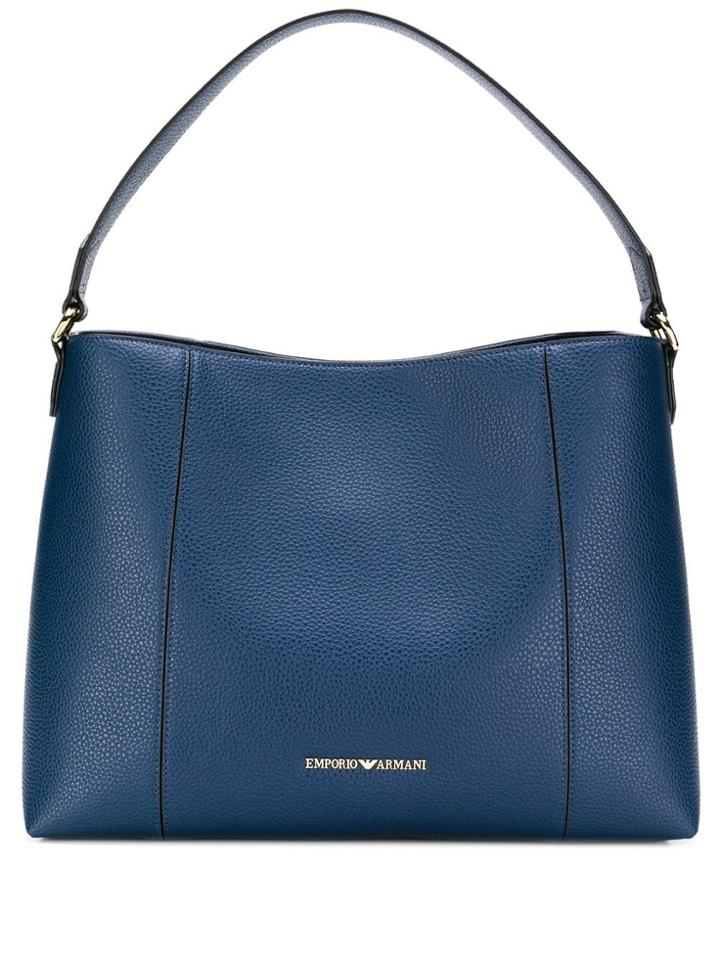 Emporio Armani Logo Hobo Bag - Blue