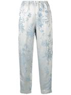 Forte Forte Elasticated Tapered Trousers - Blue