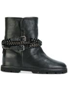 Baldinini Studded Strap Boots - Black