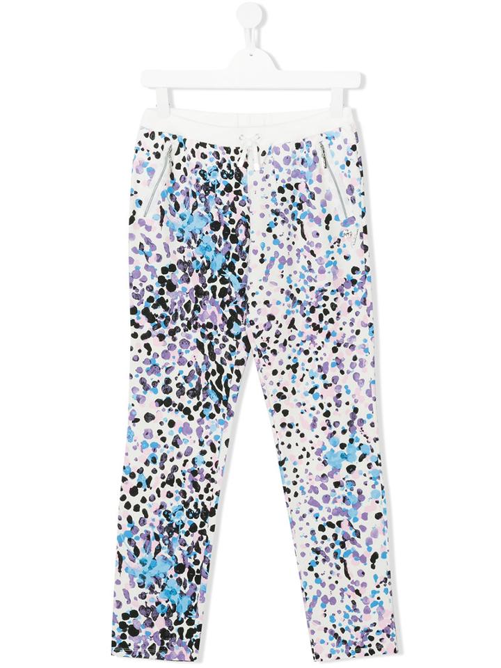 Roberto Cavalli Kids - Splatter Print Drawstring Trousers - Kids - Cotton/spandex/elastane - 14 Yrs, White