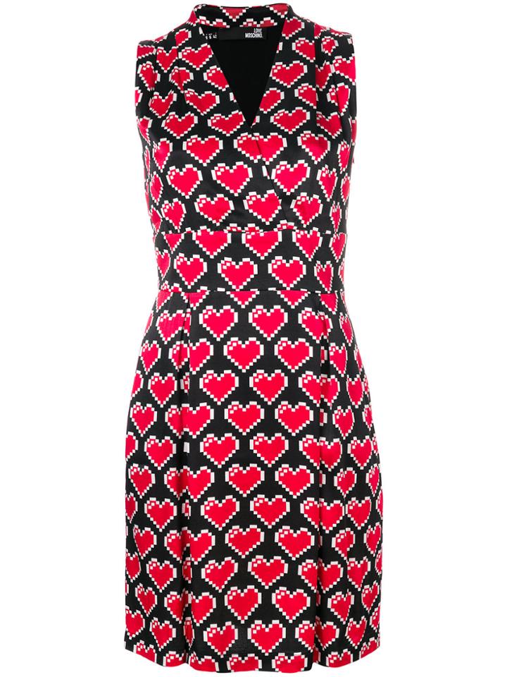 Love Moschino Heart Print Dress - Red