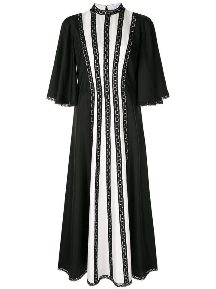 Andrew Gn Crochet Inserts Bell Sleeve Dress - Black