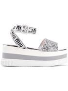 Miu Miu Platform Sandals - Silver