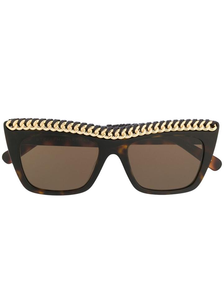 Stella Mccartney Eyewear Square Falabella Sunglasses - Brown