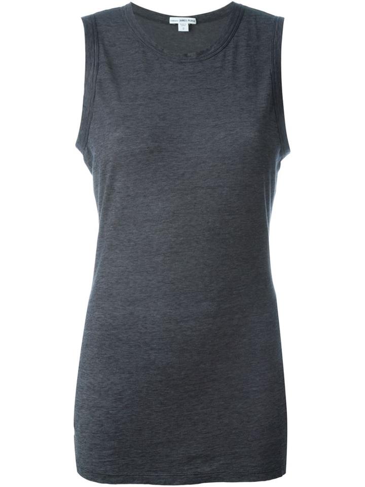 James Perse Elongated Tank Top, Women's, Size: 1, Grey, Cotton