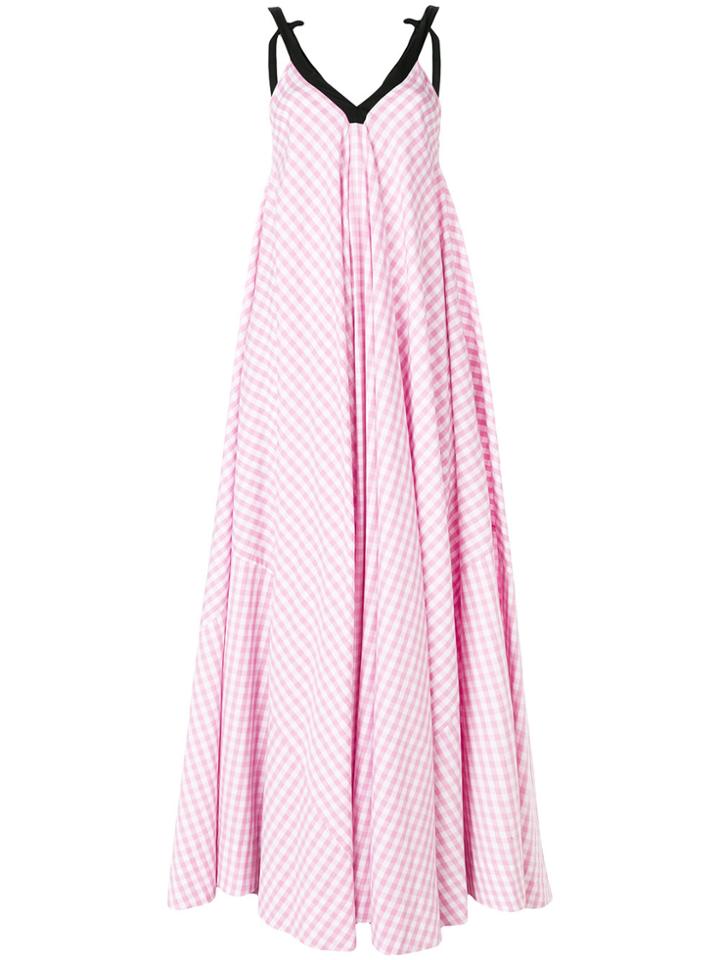 Milla Milla Gingham Flared Maxi Dress - Pink & Purple