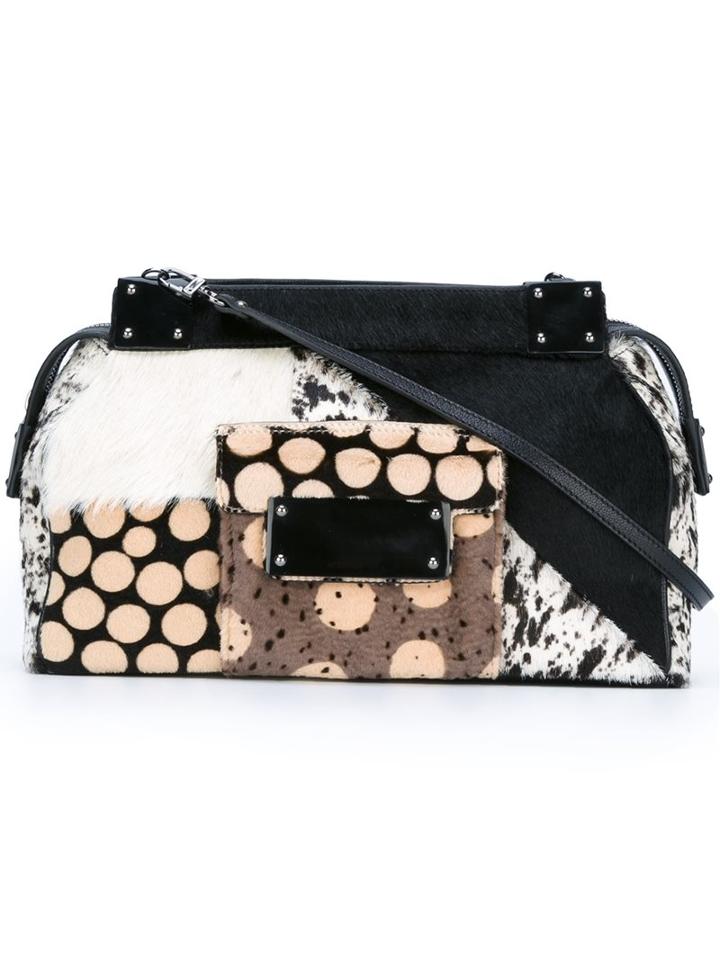 Jamin Puech Medium Multi-pattern Crossbody Bag, Women's, Black