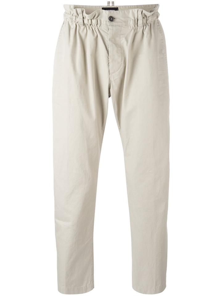 Dsquared2 Elasticated Waistband Trousers, Men's, Size: 46, Nude/neutrals, Cotton