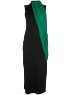 Marina Moscone Two-tone Long Dress - Black