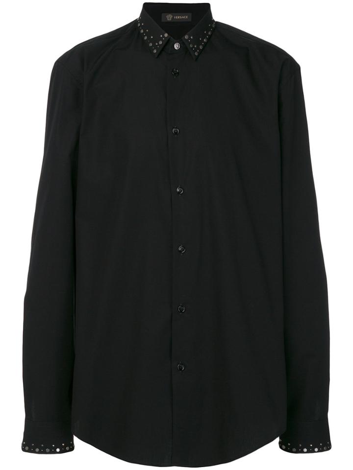 Versace Studded Neck Shirt - Black