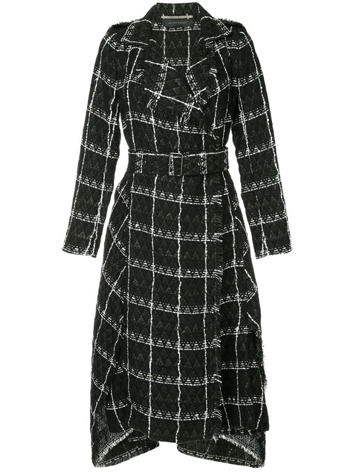Roland Mouret Frayed Edge Trench Coat - Black