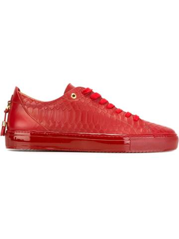 Android Homme Alfa Sneakers, Men's, Size: 44, Red, Calf Leather/leather/rubber