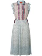 Hilfiger Collection - Flower Print Flared Dress - Women - Polyester/viscose - 6, Blue, Polyester/viscose