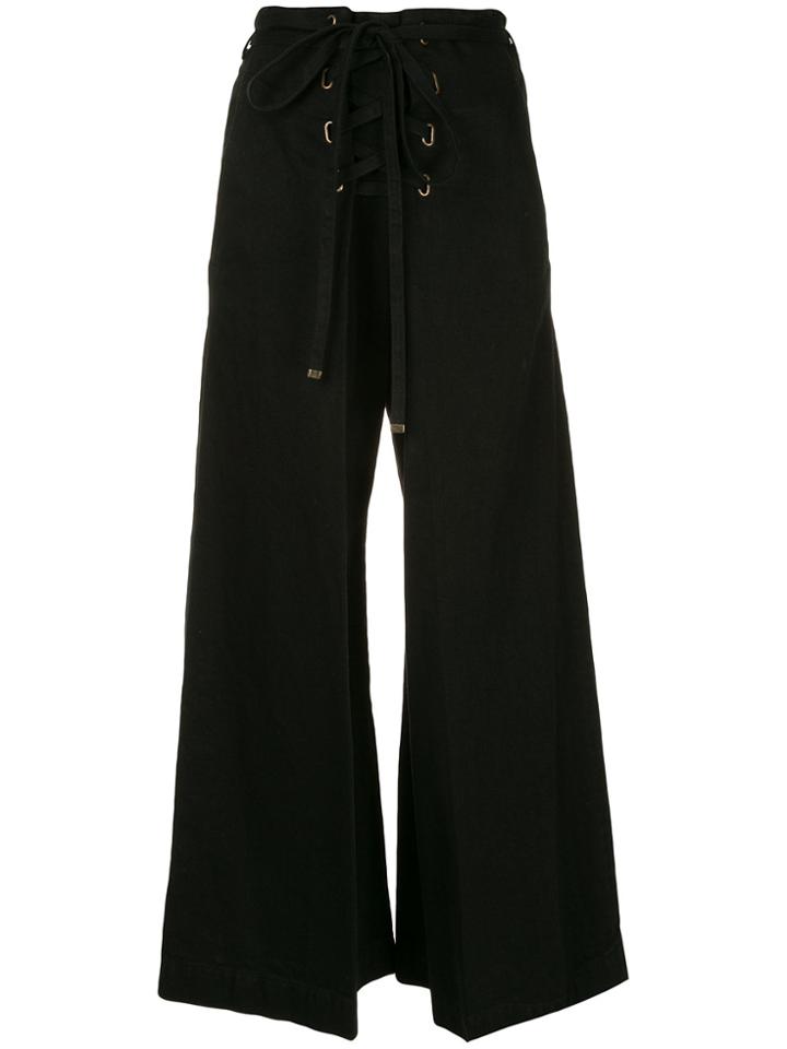 Maison Mihara Yasuhiro Lace-up Trousers - Black
