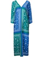 Fleamadonna - Paisley-print Kaftan Dress - Women - Polyester - L, Blue, Polyester