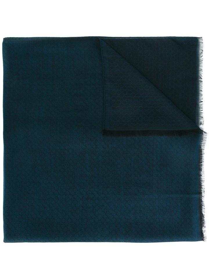 Z Zegna Frayed Edge Scarf, Blue, Modal/wool/silk