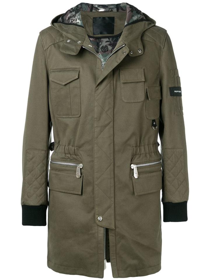 Philipp Plein Hooded Coat - Green