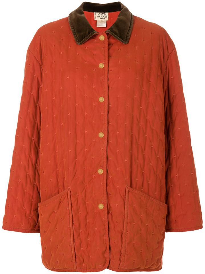 Hermès Vintage Embroidered Boxy Coat - Yellow & Orange