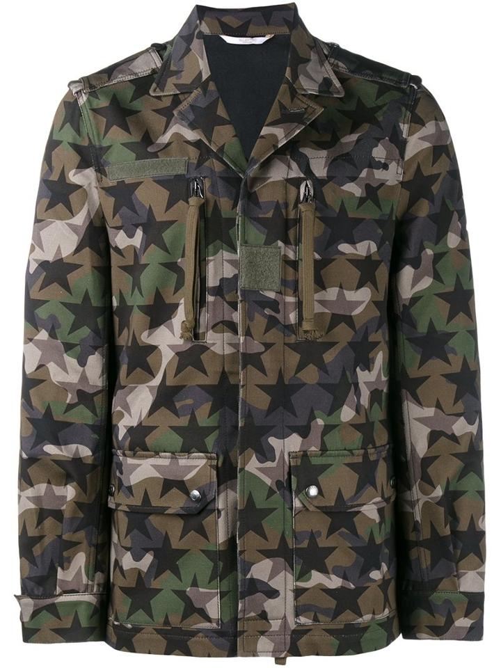 Valentino 'camustars' Military Jacket, Men's, Size: 50, Green, Cotton