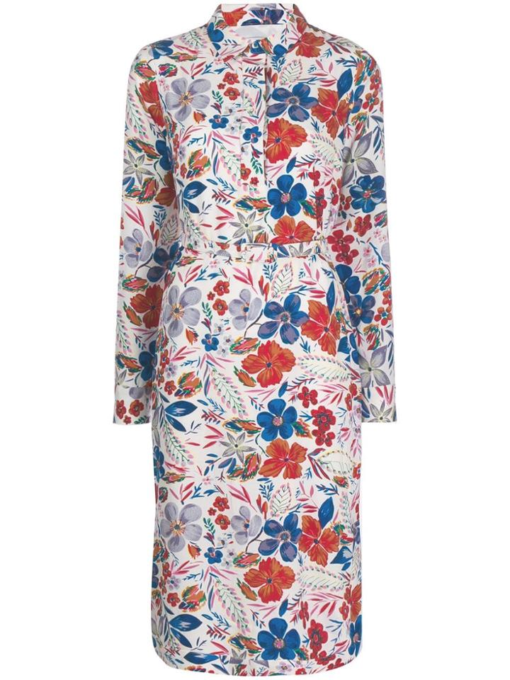 Essentiel Antwerp Floral Print Midi Dress - White
