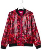 Kenzo Kids Jungle Patterned Bomber Jacket, Girl's, Size: 14 Yrs, Pink/purple