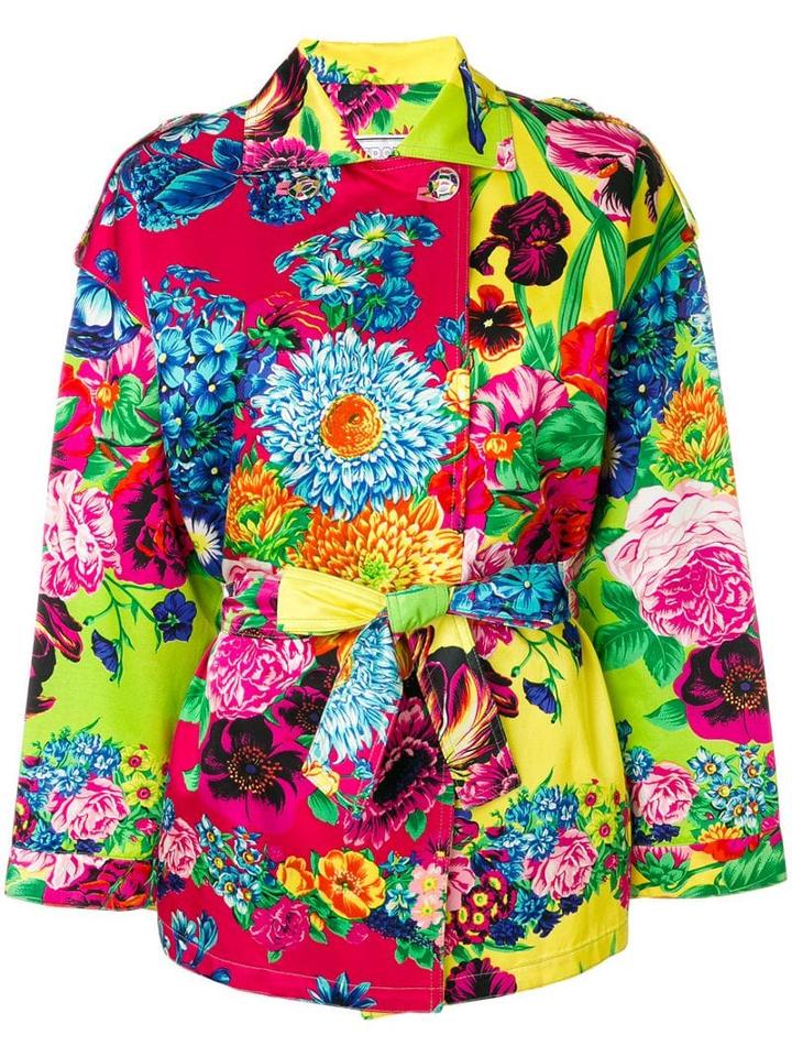 Versace Pre-owned Floral Print Coat - Multicolour