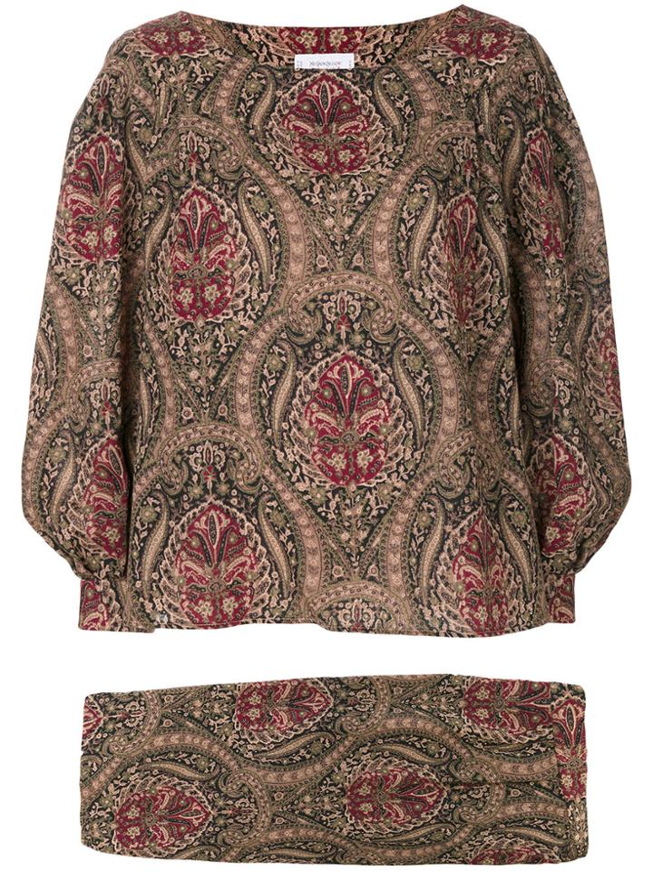 Yves Saint Laurent Vintage Blouse & Skirt Suit - Nude & Neutrals