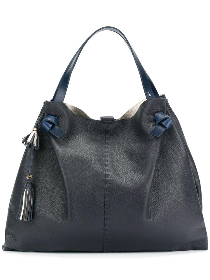Henry Beguelin Tassel Detail Tote - Blue