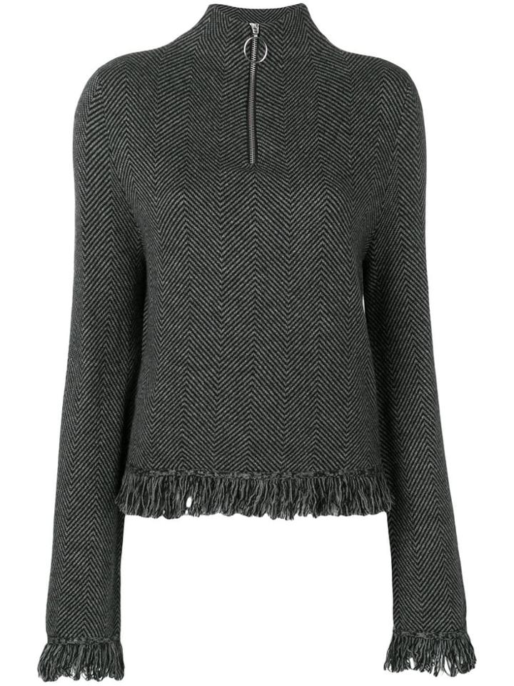 Zoe Jordan Laplace Frayed Jumper - Black