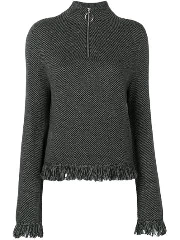 Zoe Jordan Laplace Frayed Jumper - Black