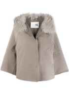 Manzoni 24 Detachable Faux Fur Collar Jacket - Neutrals