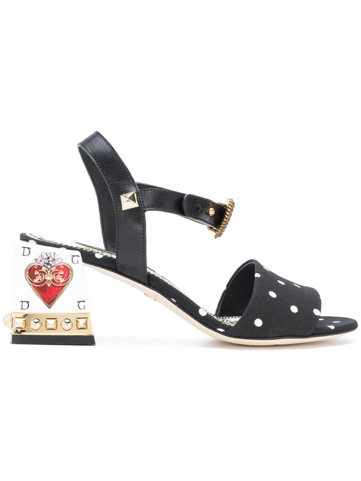 Dolce & Gabbana Heart Detail Sandals - Black
