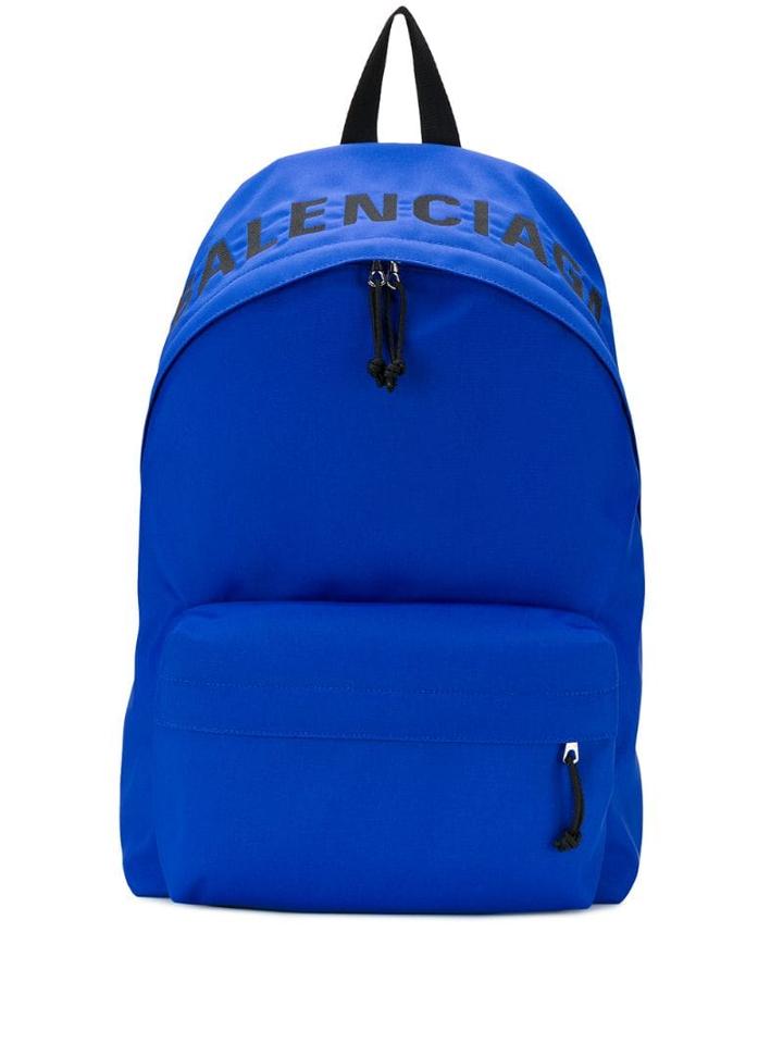 Balenciaga Wheel Logo Backpack - Blue