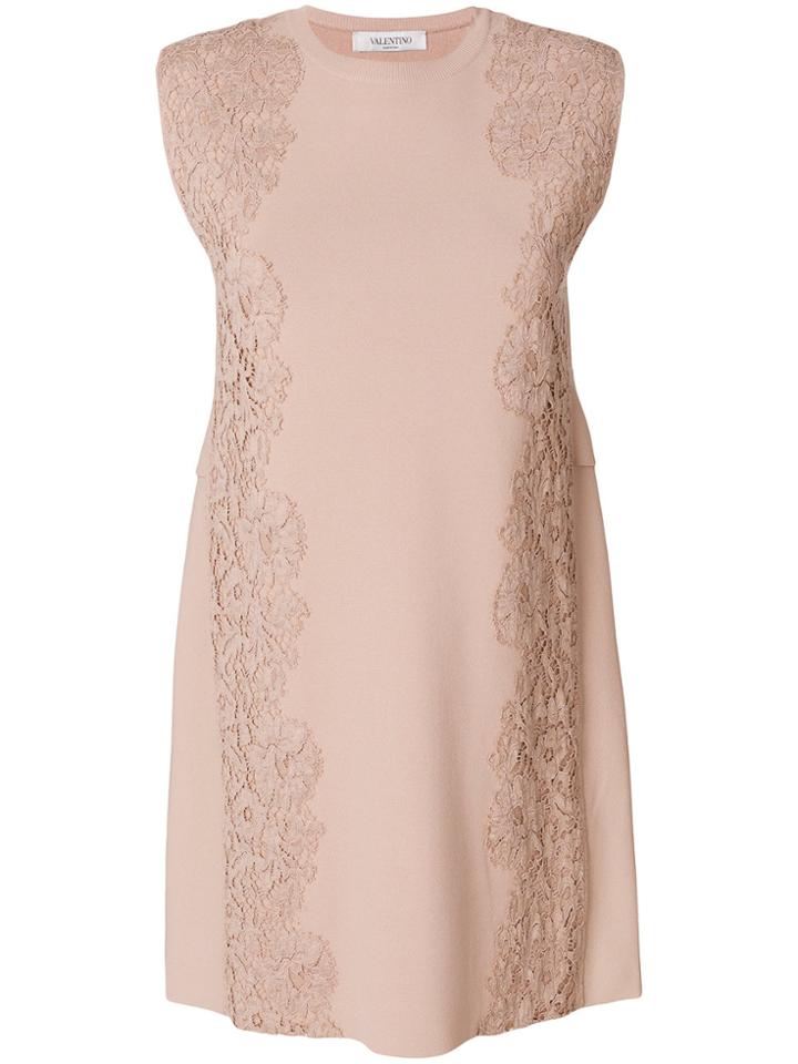 Valentino Lace Insert Dress - Nude & Neutrals