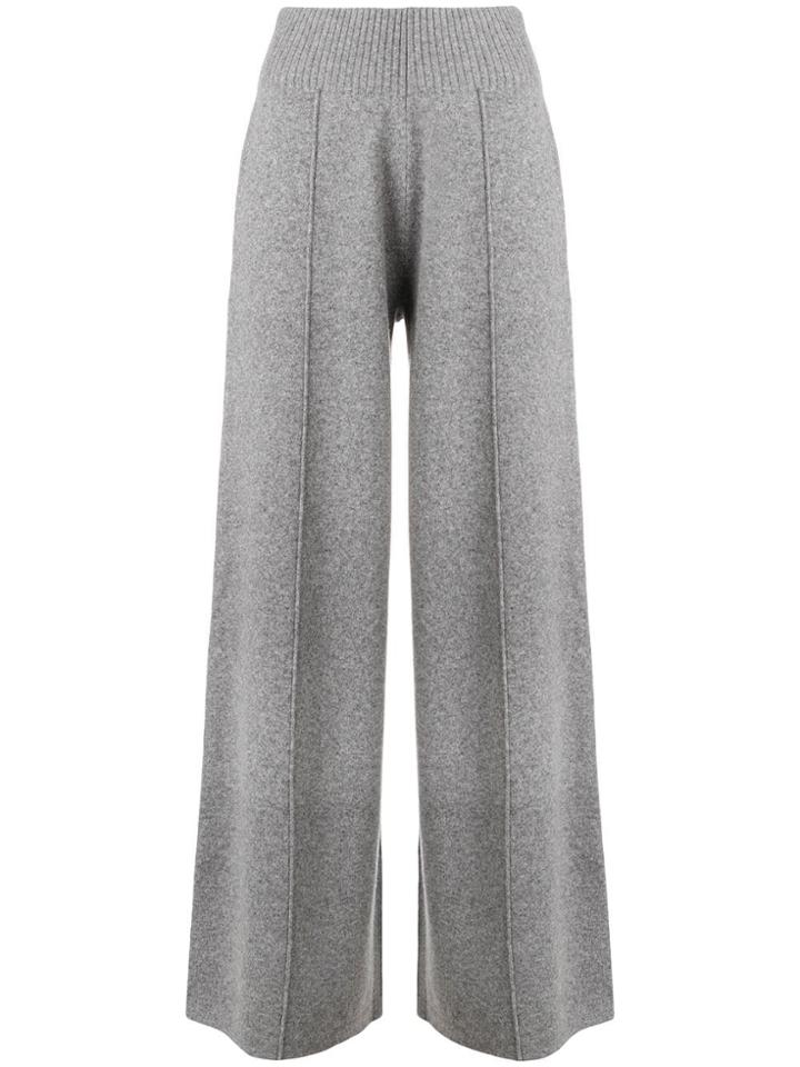 Pringle Of Scotland Knitted Flared Trousers - Grey
