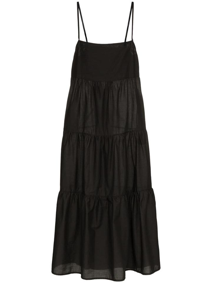 Matteau Mattu Long Tiered Sundress Drss Strpy Ma - Black