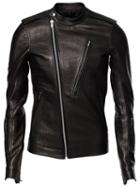 Rick Owens Biker Jacket, Men's, Size: 52, Black, Cotton/calf Leather/cupro/viscose