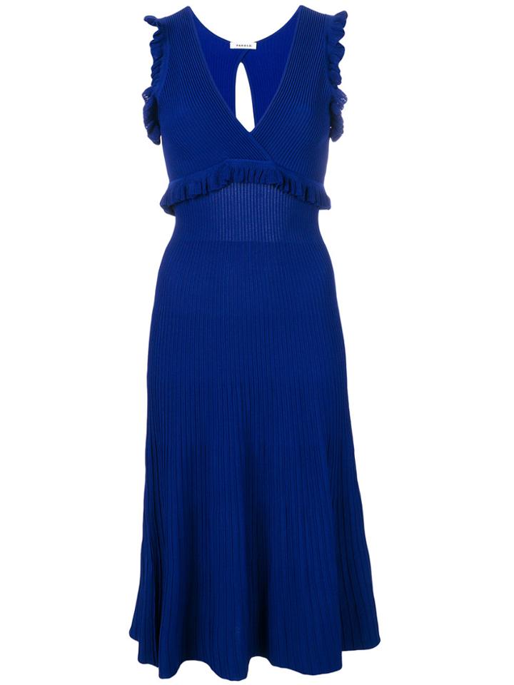 P.a.r.o.s.h. Plunge V-neck Dress - Blue