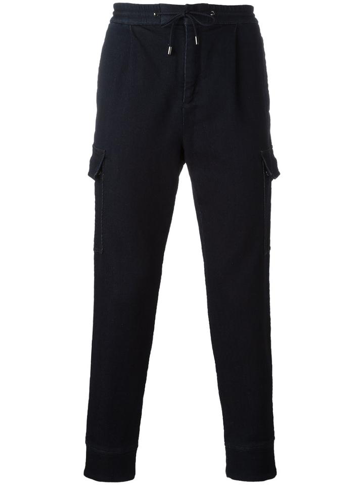 Emporio Armani Skinny Trousers, Men's, Size: 52, Blue, Cotton/polyester/spandex/elastane