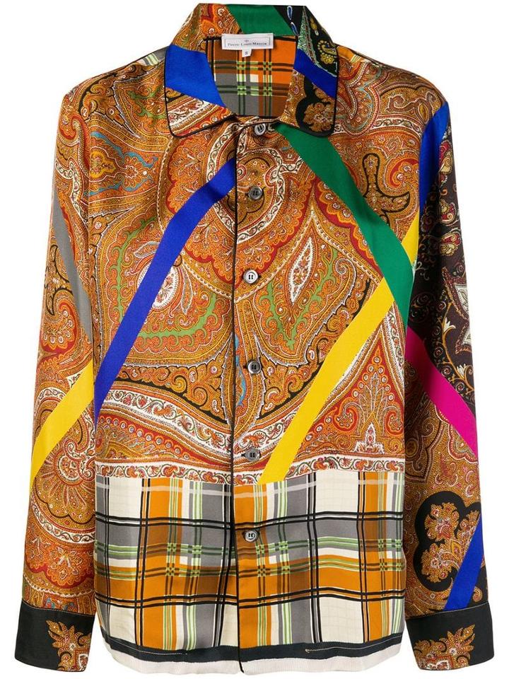 Pierre-louis Mascia Embroidered Long-sleeve Shirt - Yellow